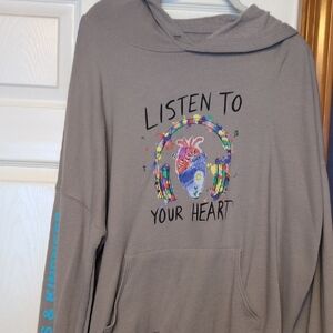 Gray 'Listen to Your Heart' Hoodie